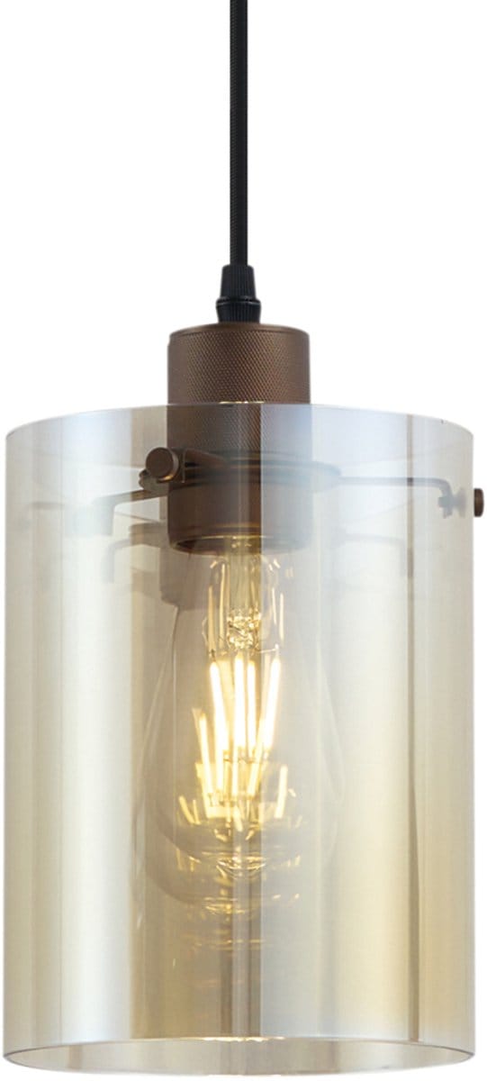 QAZQA dome - Moderne Hanglamp - 1 lichts - Ø 15 cm - Brons - Woonkamer