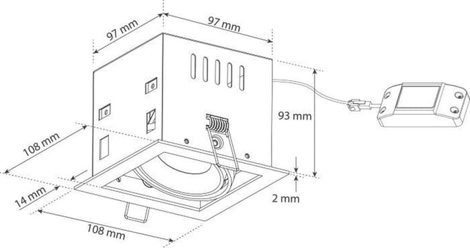 Inbouwspot Vierkant Mat Zwart 7Watt Led