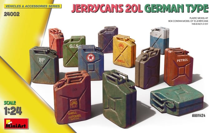 MiniArt Modelbouwpakket Diorama - 24002 Duitse Jerrycans 20L. voor Diorama Plastic - 1:24 - Modelbouw