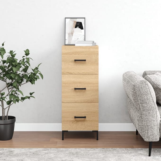 vidaXL - Dressoir - 34,5x34x90 - cm - bewerkt - hout - sonoma - eiken