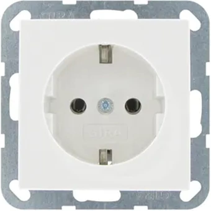 Gira Inbouwstopcontact St55 Met Aarde (randaarde) 1-polig Wit Ip20