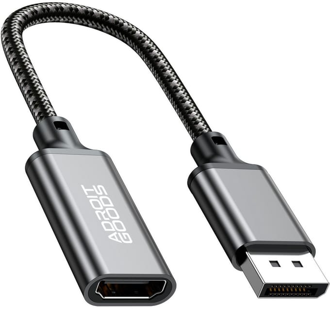 AdroitGoods DP naar HDMI Adapter Kabel 20cm – 4K60Hz Ultra HD Beeld - Display naar HDMI Convertor