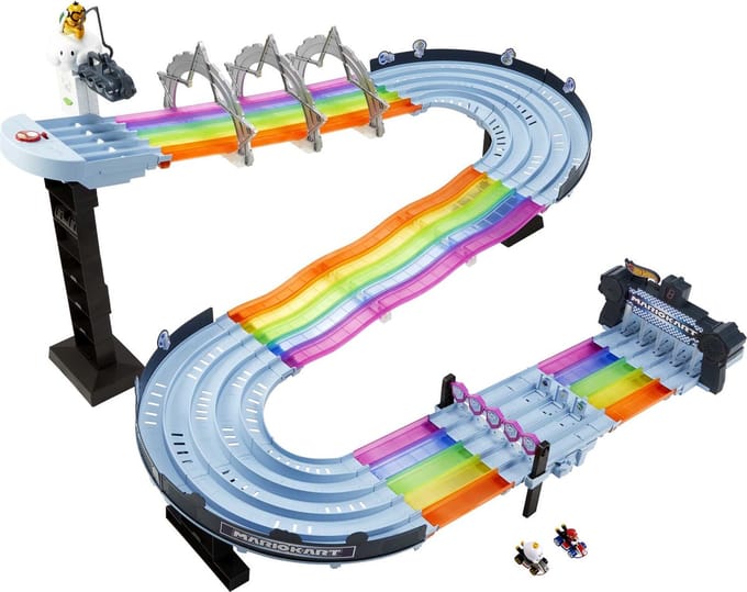 Hot Wheels Mario Kart Regenboogweg Baanset Voertuigen Speelgoed voertuigen Diverse speelgoedvoertuigen
