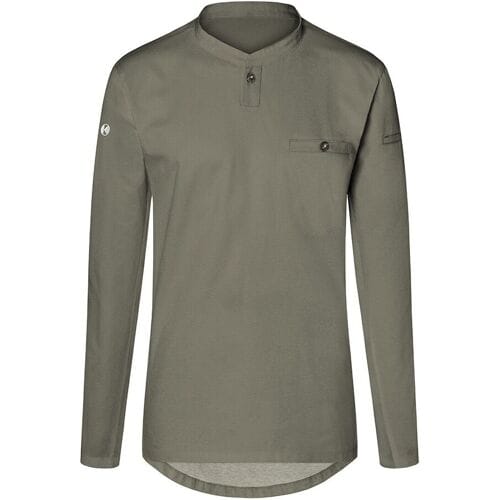 (6 stuks) KARLOWSKY Lange Mouw Heren Werkshirt Performance - Salie - maat: M Groen