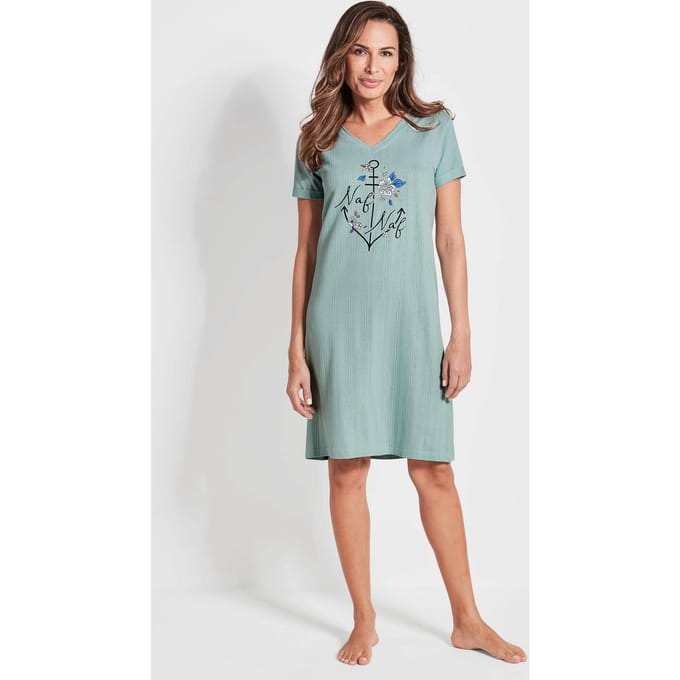Nachthemd met korte mouwen - mintgroen - Gr. 24/25 van Goldner Fashion