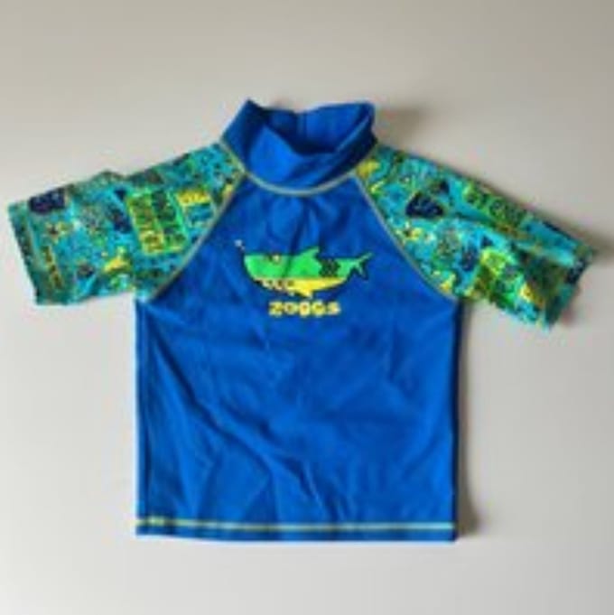 Zoggs - zwemtshirt - blauw - korte mouwen - 1-2 jaar