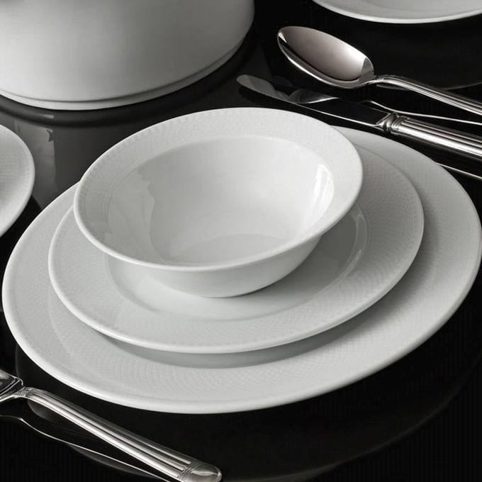 Asir - Dinerset - eetset - servies (24 stuks) - Wit – 22 x 2 x 22 cm (L x H x D)