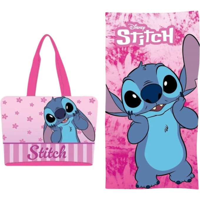 Lilo & Stitch strandset; strandlaken en strandtas