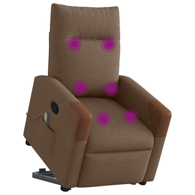vidaXL - Sta-op-massagestoel - verstelbaar - stof - bruin