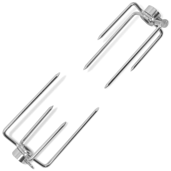 vidaXL - BBQ - Draaispit - vorken - 2 - stuks - staal