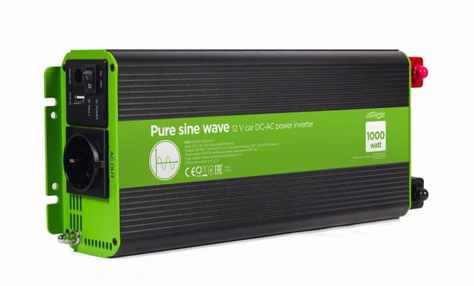 12 V DC-AC omvormer met zuivere sinusgolf, 1000 W