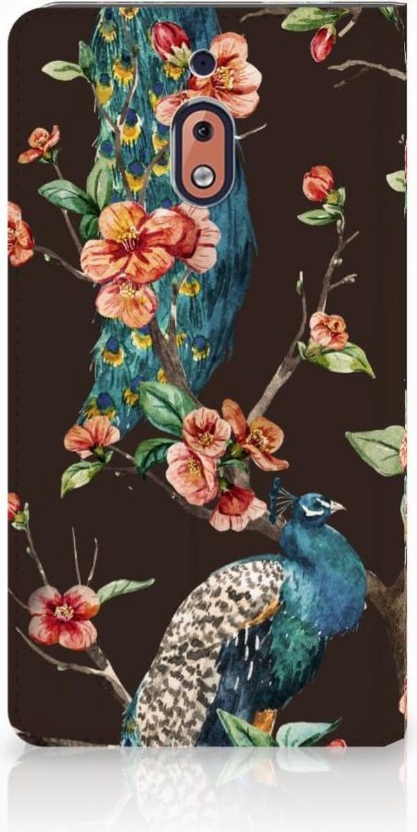 Nokia 2.1 2018 Hoesje maken Pauw met Bloemen