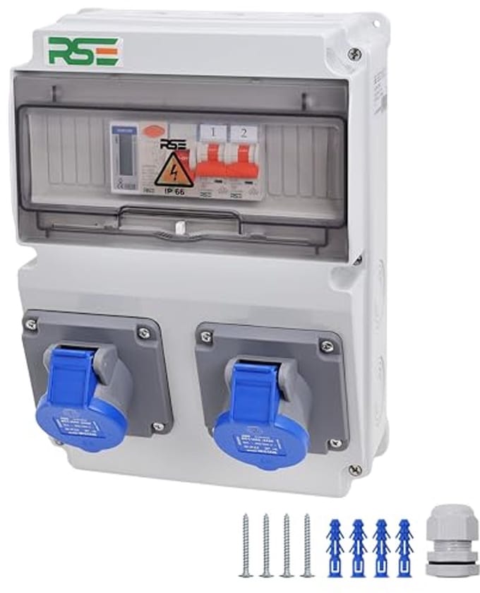 Campverdeler met Campingcontactdoos, 16 A, 230 V, IP65