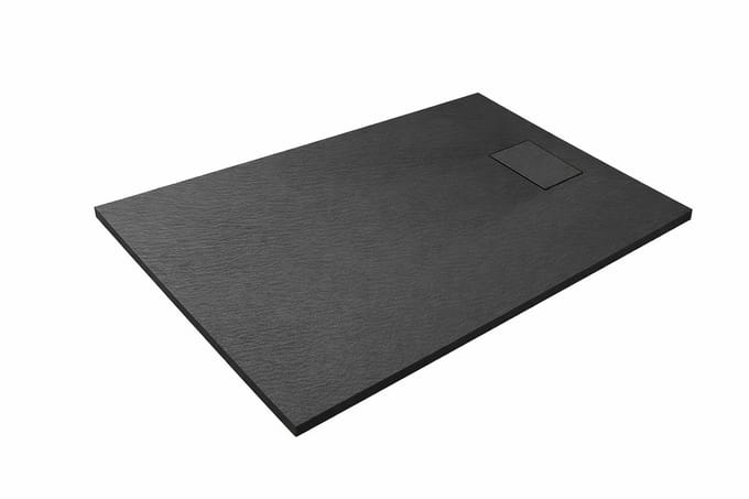 LINEA UNO - Numa 140x90 cm - Mat zwart - Douchebak - - 991177