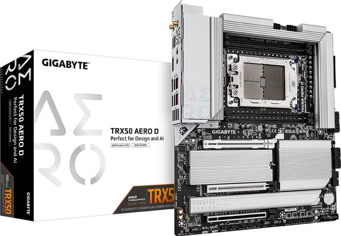 Gigabyte TRX50 AERO D - 1.0 Moederbord Socket AMD sTR5 Vormfactor E-ATX Moederbord chipset AMD® TRX50