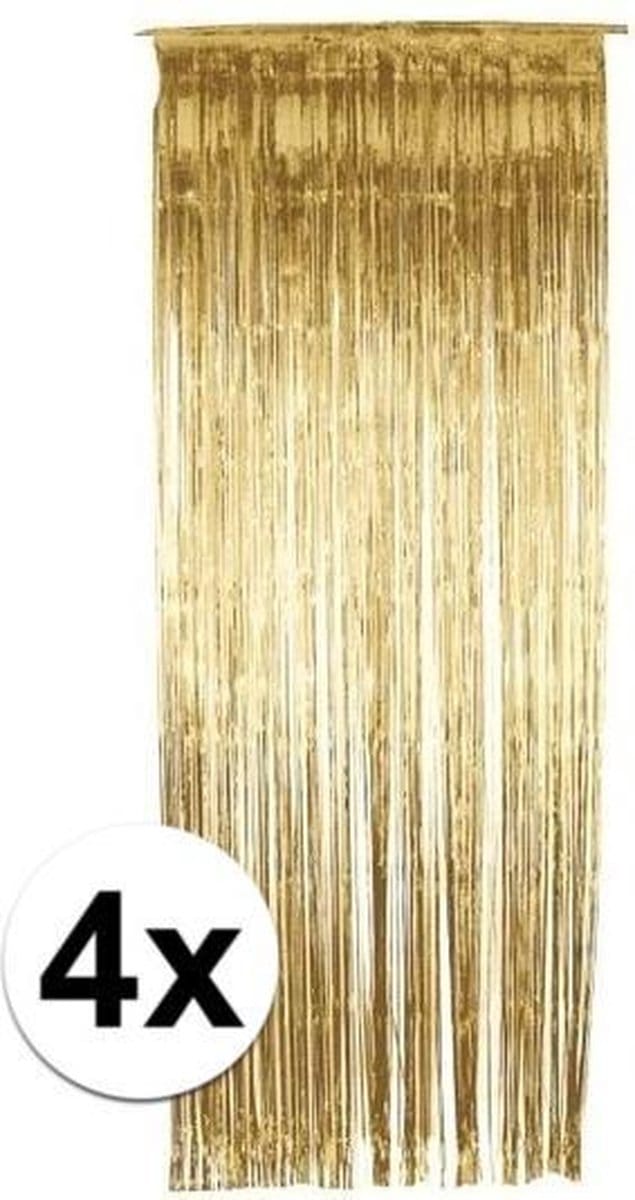 Gouden deurgordijnen 244 cm 4 stuks