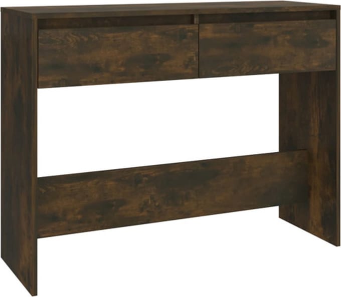 vidaXL - Wandtafel - 100x35x76,5 - cm - bewerkt - hout - gerookt - eikenkleurig