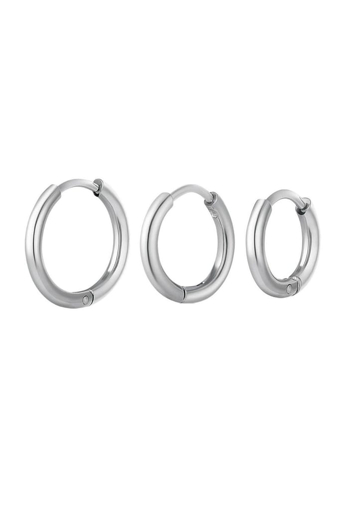 Bijoutheek Oorringen Set Van 3 Zilver