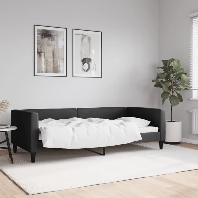 vidaXL - Slaapbank - 90x200 - cm - stof - zwart