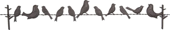 Clayre & Eef Wanddecoratie 104x15 cm Bruin IJzer Vogels