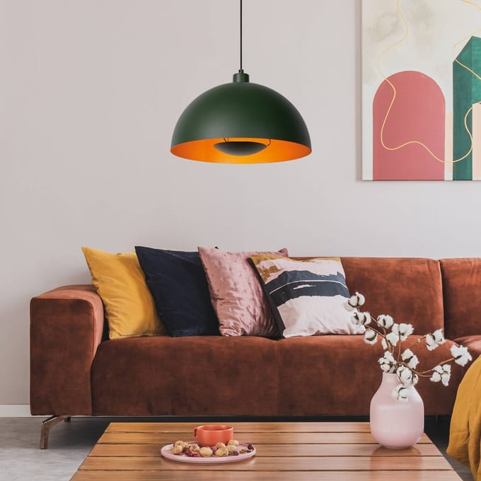 Lucide SIEMON - Hanglamp - Ø 40 cm - 1xE27 - Groen