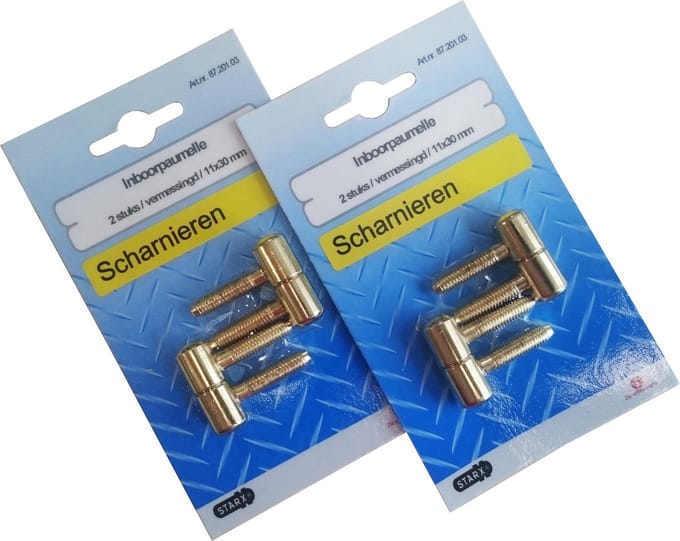 STARX inboorpaumelle vermessingd - 11 x 30 mm - 4 stuks