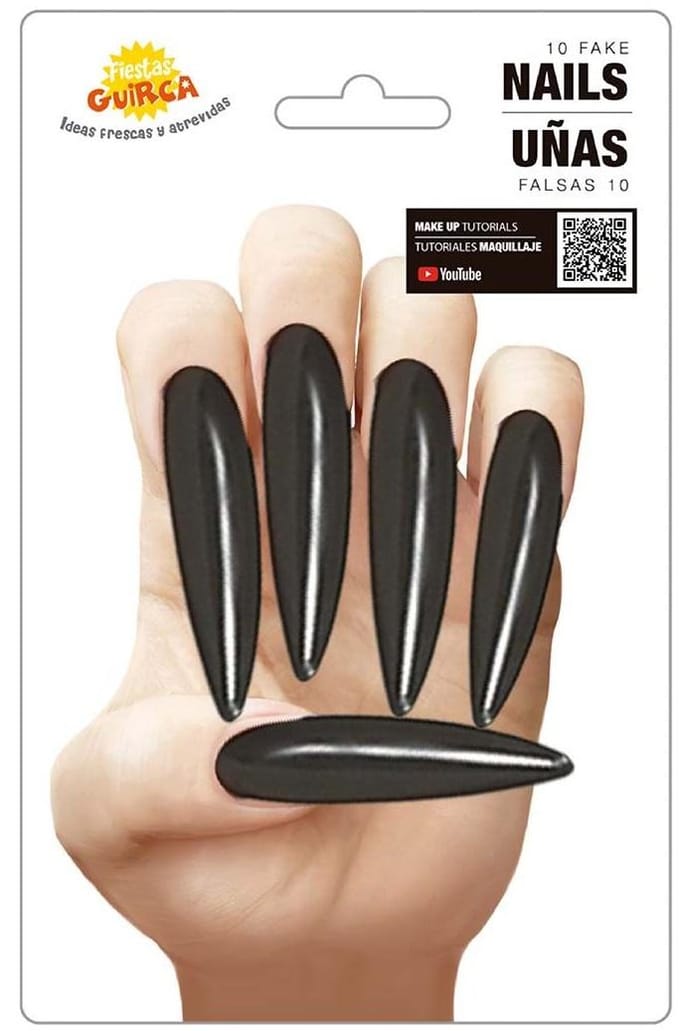 Griffes de Sorcière Longues Faux Ongles Noirs