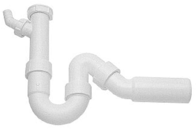 gladde buisvormige sifon voor 4cm breker - blanco - 137267