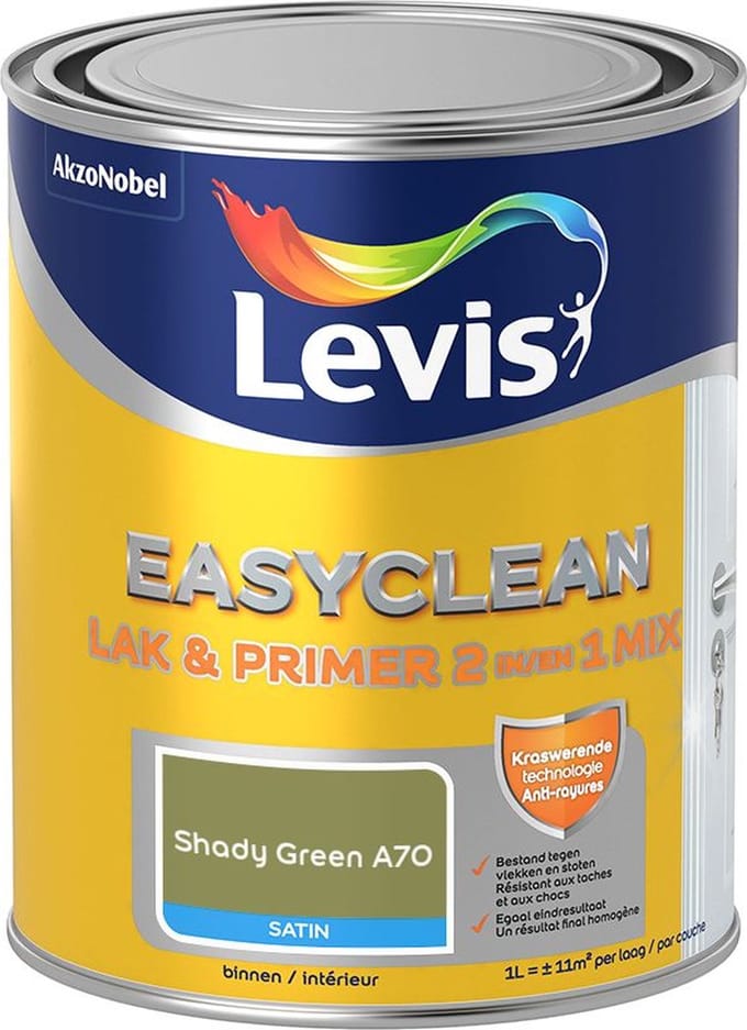 Levis - Easyclean Lak & Primer 2-In-1 Mix - Shady Green A70 - Mengverf - 1 L