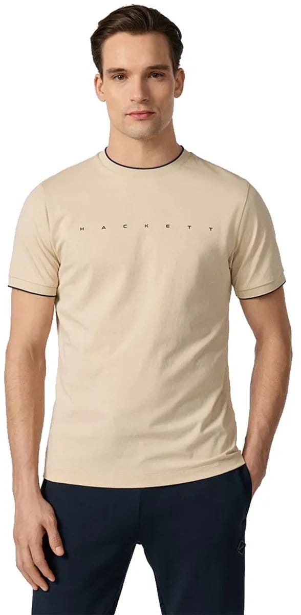 Hackett Hm5000125 T-shirt Met Korte Mouwen Beige S Man