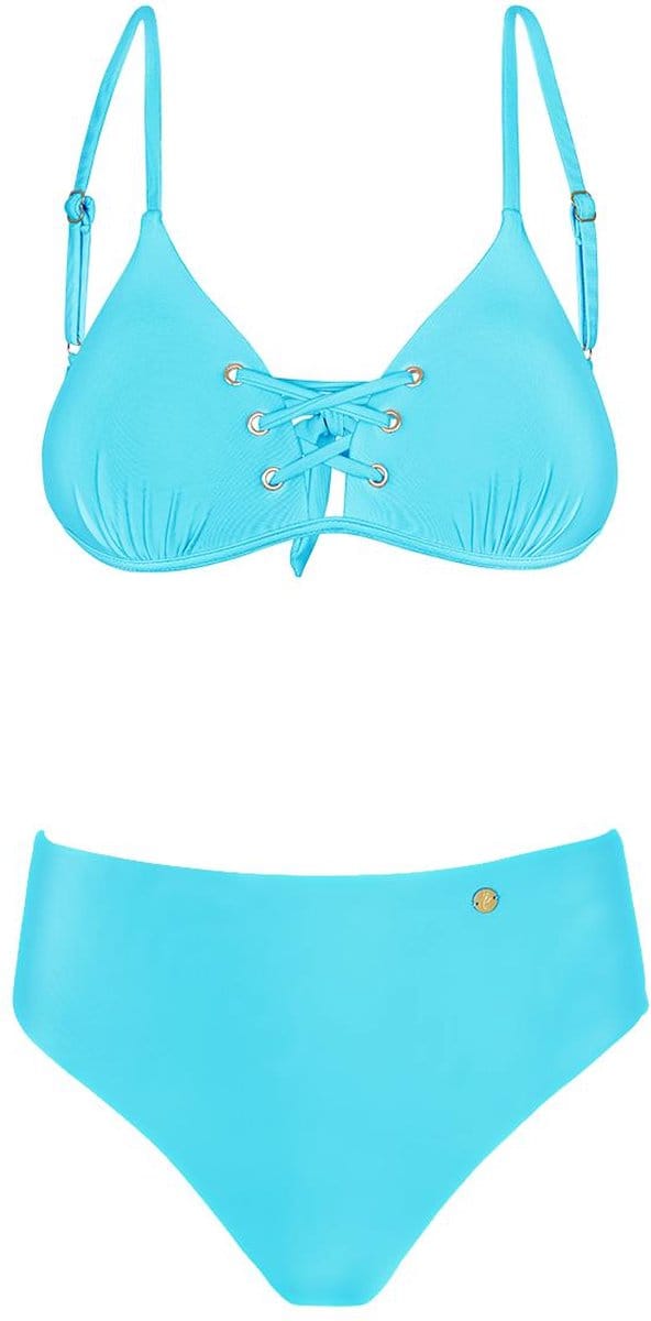 Bikini met veters detail Blauw S - Trendy