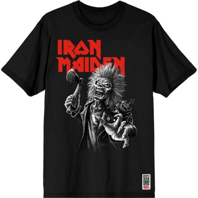 Iron Maiden T-shirt - Greyscale Axe - S tot 4XL - voor Mannen - zwart