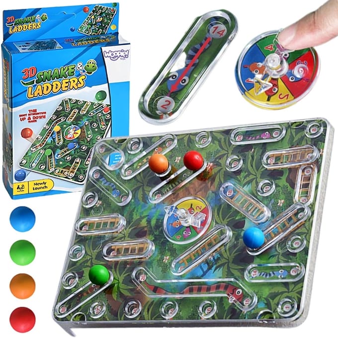 Woopie Klassiek familiespel Slangen en ladders 3d - UNI