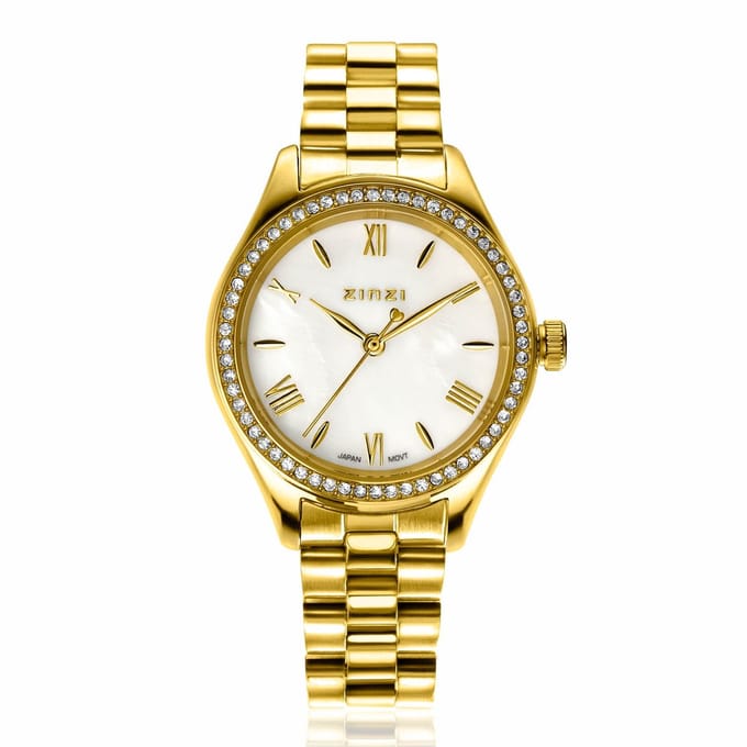 ZINZI Horloge met Witte Zirkonia ZIW2434