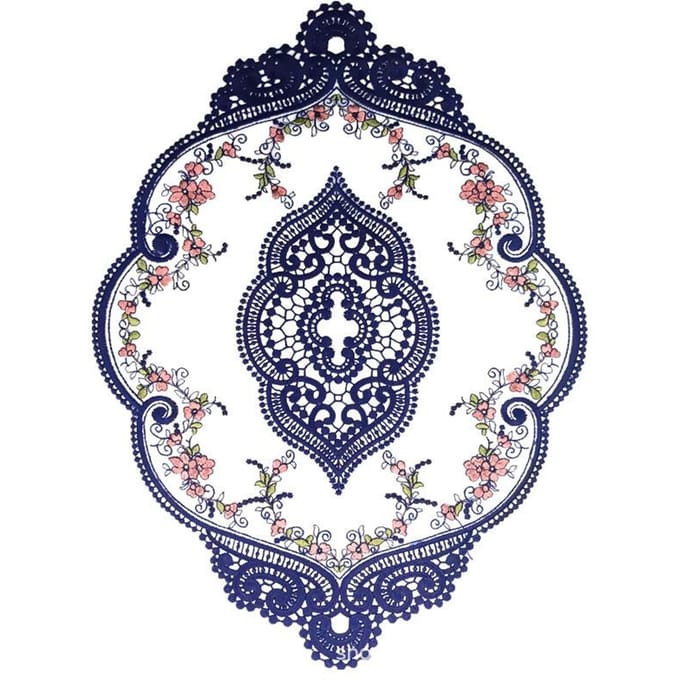 Sets de Table Rétro en Dentelle, Doilies au Crochet Français, Sets de Table Brodés faits à la Main, Lot de 4 31x44cm&Oval