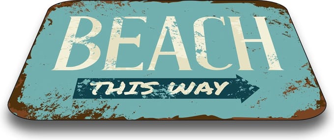 Papillon Badmat - De Dikke Badmat - 60x40 - Beach This Way