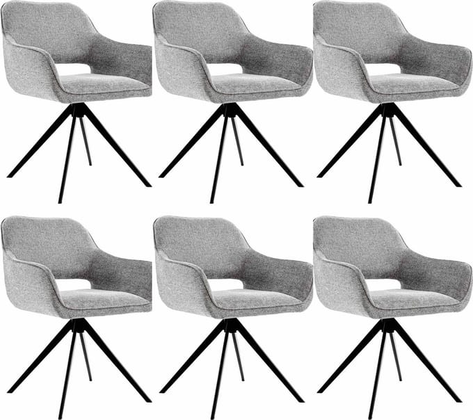Set van 6 Kick draaistoel Miyo - donkergrijs