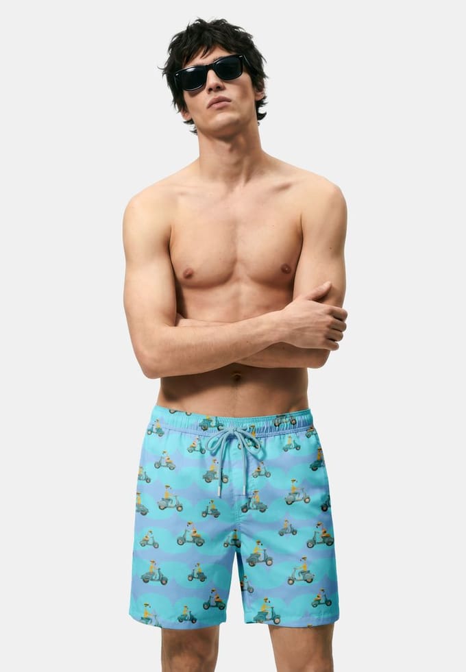 "Vespa Flamingo" Zwemshorts