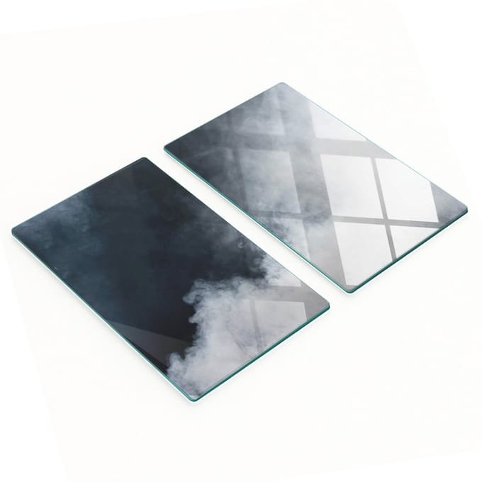 Multifunctionele decoratieve glazen borden met print, wit rookgrijs, 2x30x52 cm