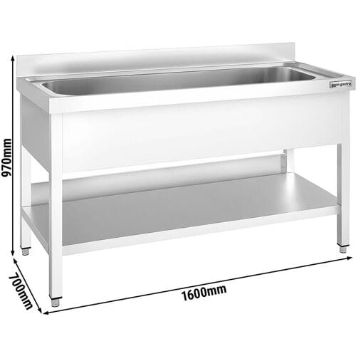 GGM Gastro Topfspültisch PREMIUM - 1600x700mm - mit 1 Becken