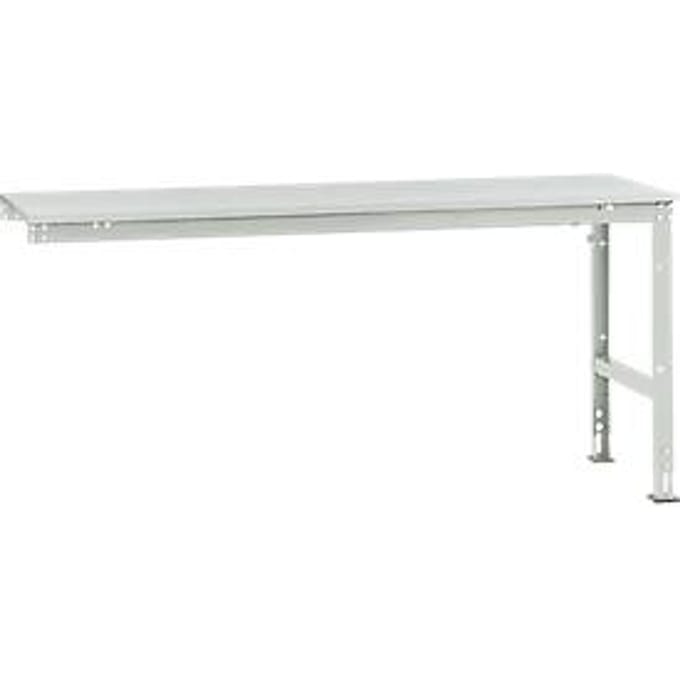Manuflex AU6111.7035 Werk aanschuiftafel universele standaard met melamine schijf, bxdxh = 2000 x 800 x 760-870 mm Grijs-wit (RAL 7035)