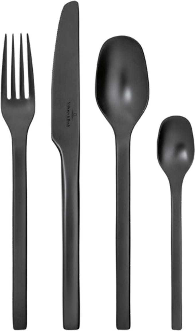 Villeroy & Boch Bestekset Manufacture Rock - Zwart - 16-delig