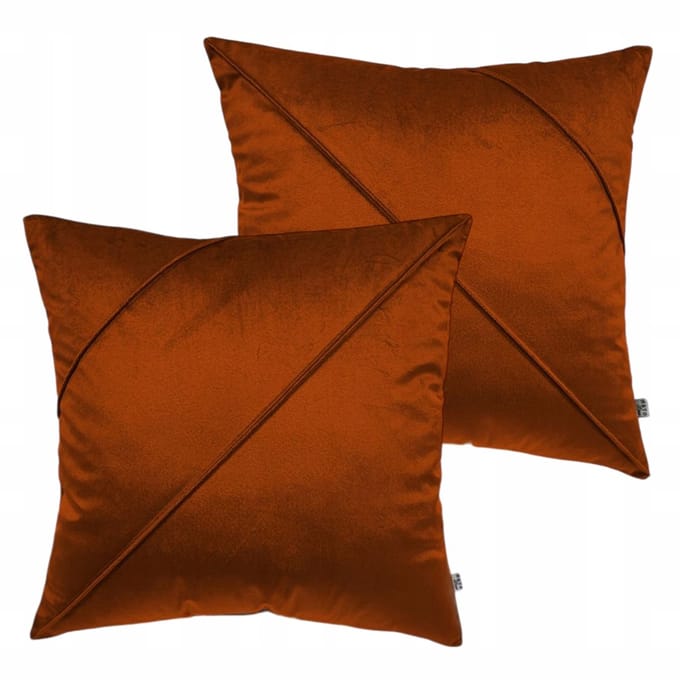 Decoratieve Kussensloop Velours Koperbruin 40x40cm Set van 2