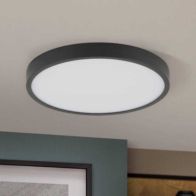 ORION Bully LED plafondlamp in zwart, 3.000 K, Ø24cm