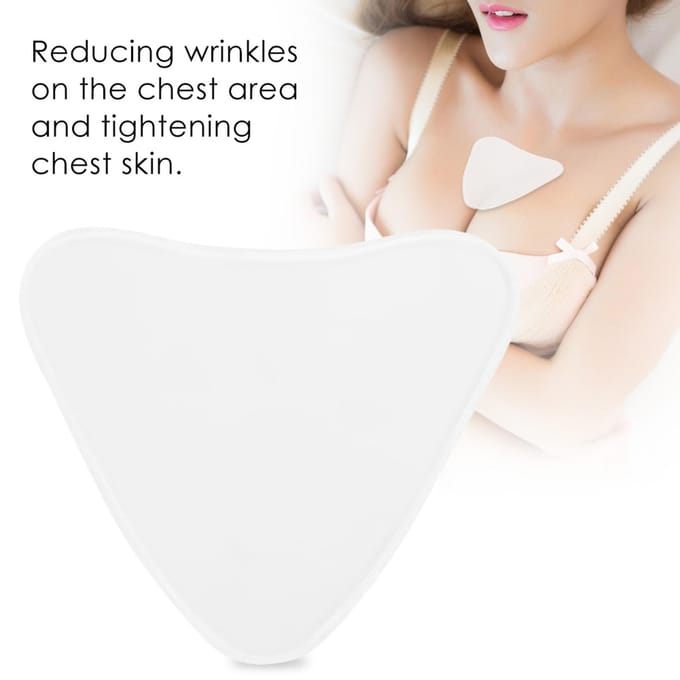 Anti-Rimpel Siliconen Borstpad Onzichtbare Decolleté BH Verzorging Herbruikbare Pads Driehoek white