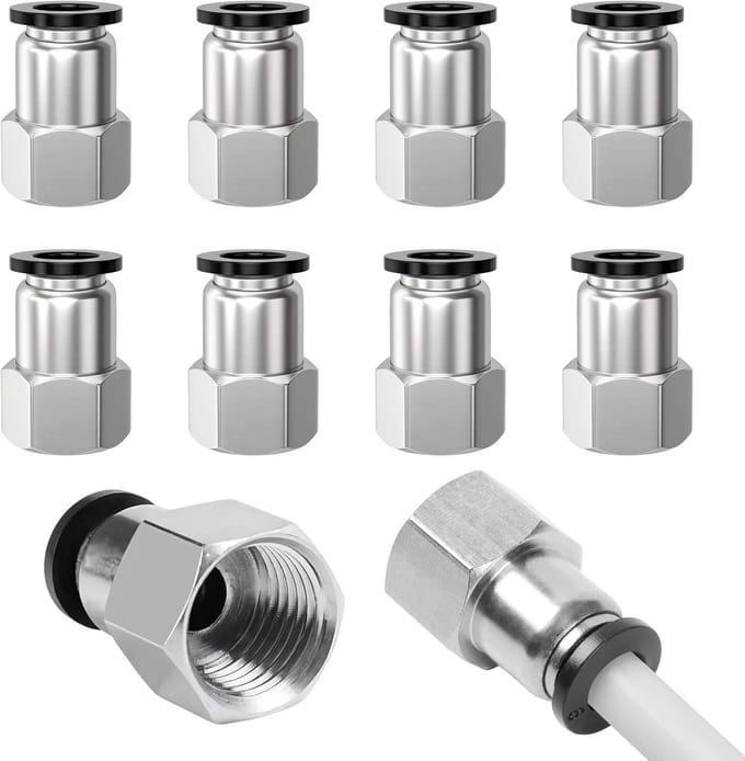 10 Stuks Pneumatische Koppeling 8 mm naar 1/4" BSP Binnendraad