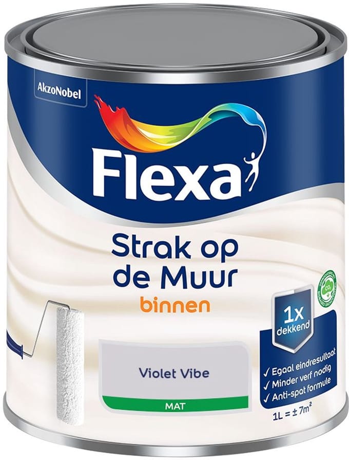 Flexa - Strak Op De Muur Binnen Mat - Violet Vibe - Mengverf - 1 L