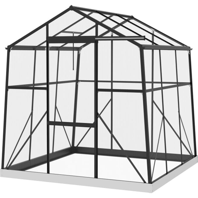 4goodz Tuinkas Aluminium met Polycarbonaat 192x192x203 cm - zwart