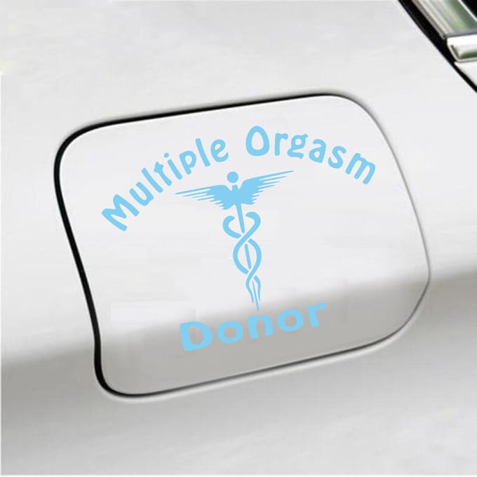 Bumpersticker - Multiple Orgasm Donor - 11,1 X 14,8 - Licht Blauw