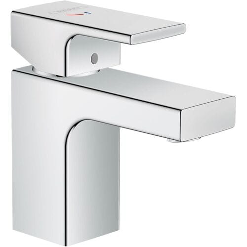 Hansgrohe Vernis Shape Eengreeps wastafelmengkraan - 70 - coolstart zinc - met PopUp - trekwaste - hoogglans chroom